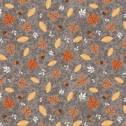 Blank Quilting Digital - Cheerful Cheeks 3482 93 Willow Grey Leaves By The Yard