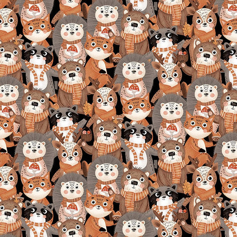 Blank Quilting Digital - Cheerful Cheeks 3484 93 Willow Grey Packed Critters By The Yard