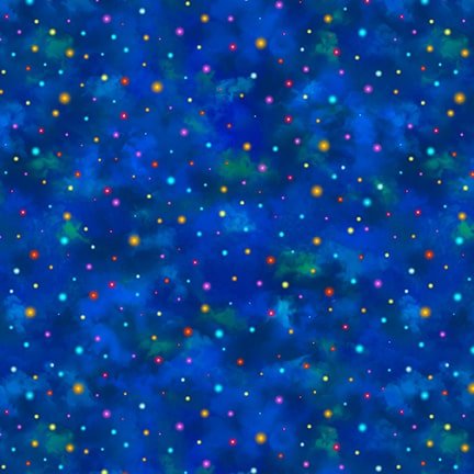 Blank Quilting Digital - Night Garden 3556 75 Blue Dots By The Yard