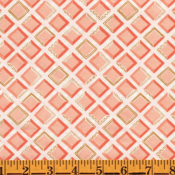 Moda Goldenrod 36054 21 Coral/White Tiles By 4.875 YARDS