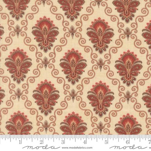 Moda Le Jardin Rouge 36153 14 Pearl Camomille Paisley Damask By The Yard
