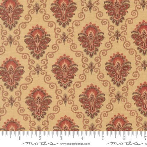 Moda Le Jardin Rouge 36153 15 Oyster Camomille Paisley Damask By The Yard