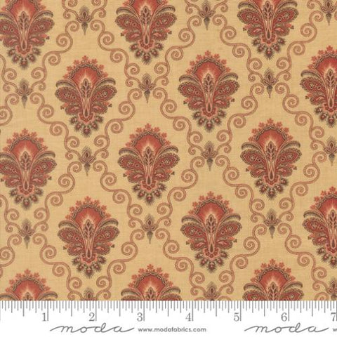 Moda Le Jardin Rouge 36153 15 Oyster Camomille Paisley Damask By The Yard