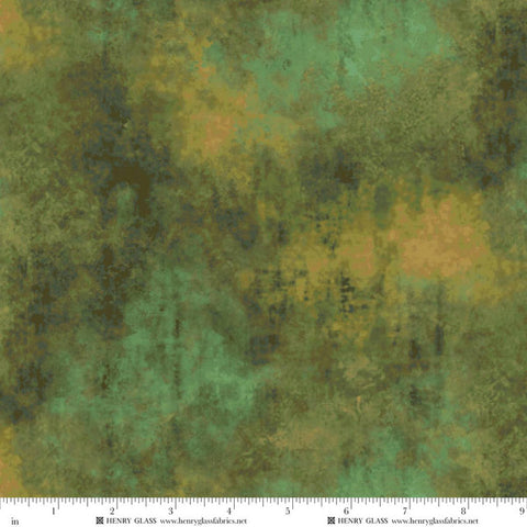 Henry Glass & Co. Oak & Berries 3649 66 Green Grungy Texture By The Yard