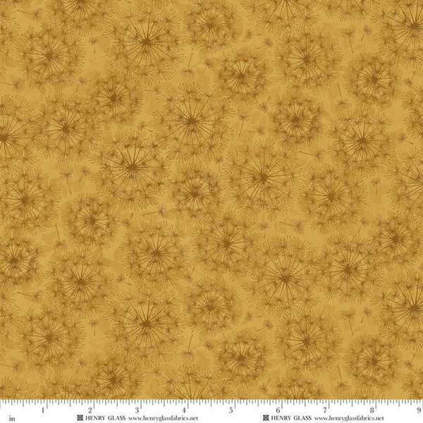Henry Glass & Co. Oak & Berries 3654 33 Ochre Dandelion Monotone By The Yard