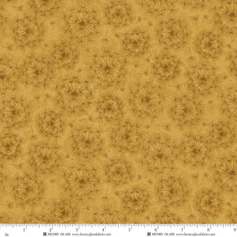 Henry Glass & Co. Oak & Berries 3654 33 Ochre Dandelion Monotone By The Yard