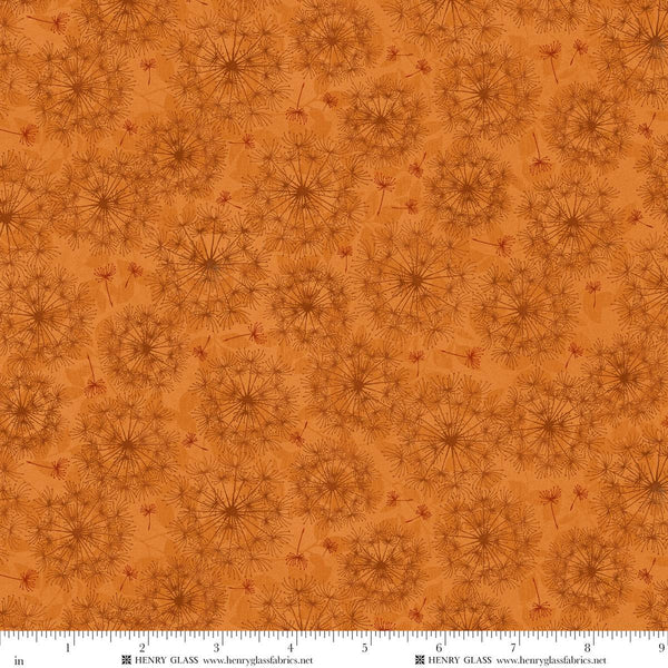 Henry Glass & Co. Oak & Berries 3654 35 Rust Dandelion Monotone By The Yard