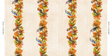 Henry Glass & Co. Oak & Berries 3655 44 Cream Multi Border Stripe By The Yard