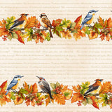 Henry Glass & Co. Oak & Berries 3655 44 Cream Multi Border Stripe By The Yard