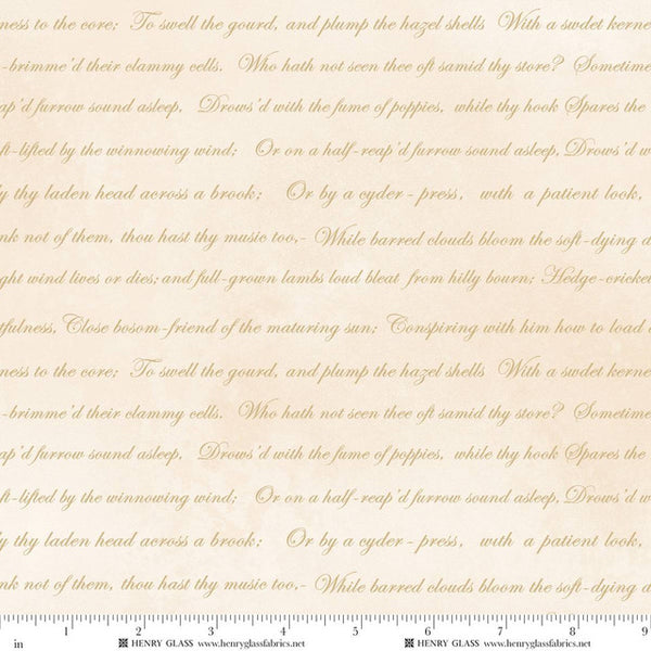 Henry Glass & Co. Oak & Berries 3658 44 Cream Poem Texture By The Yard