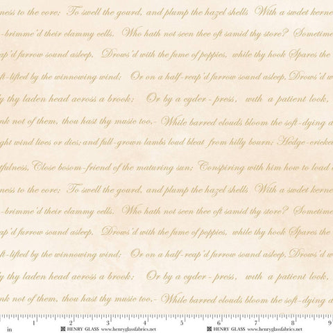 Henry Glass & Co. Oak & Berries 3658 44 Cream Poem Texture By The Yard
