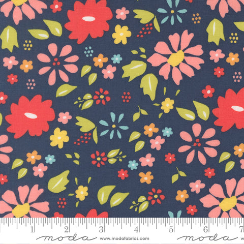 Moda Delightfully Yours 37700 19 Navy Wildflower By The Yard