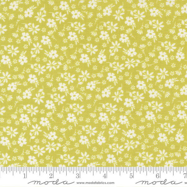 Moda Delightfully Yours 37701 14 Chartreuse Blossoms By The Yard