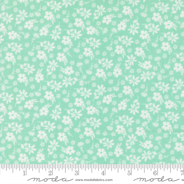 Moda Delightfully Yours 37701 17 Aqua Blossoms By The Yard