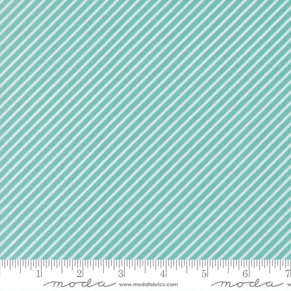 Moda Delightfully Yours 37708 18 Poolside Bias Stripe By The Yard