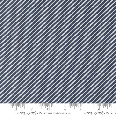 Moda Delightfully Yours 37708 19 Navy Bias Stripe By The Yard