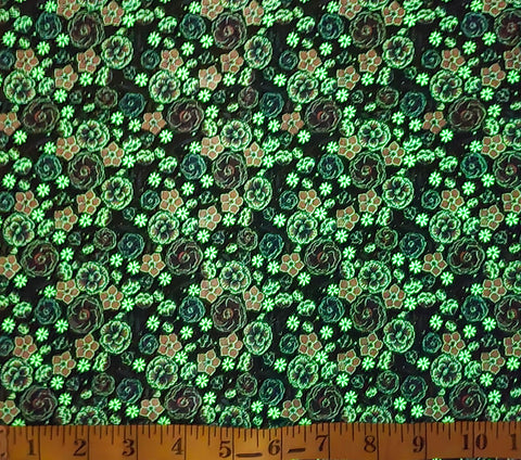 Blank Quilting - Jardin De Lune Glow 3826G 99 Black Small Packed Floral By The Yard