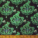 Blank Quilting - Jardin De Lune Glow 3828G 99 Black Butterflies With Greenery By The Yard