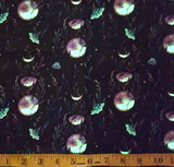 Blank Quilting - Jardin De Lune Glow 3831G 99 Black Butterflies With Thistle Flowers By The Yard