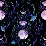 Blank Quilting - Jardin De Lune Glow 3831G 99 Black Butterflies With Thistle Flowers By The Yard