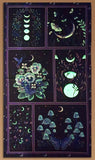 Blank Quilting - Jardin De Lune Glow Black 24" PANEL By The PANEL (Not Strictly By The Yard)