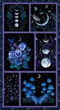 Blank Quilting - Jardin De Lune Glow Black 24" PANEL By The PANEL (Not Strictly By The Yard)