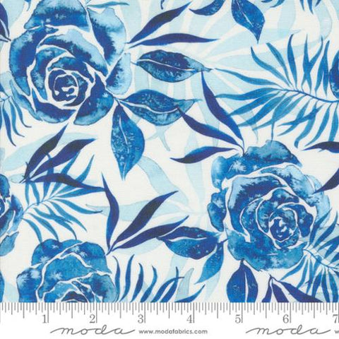 Moda - Coming Up Roses 39783 13 Cloud Sapphire By The Yard