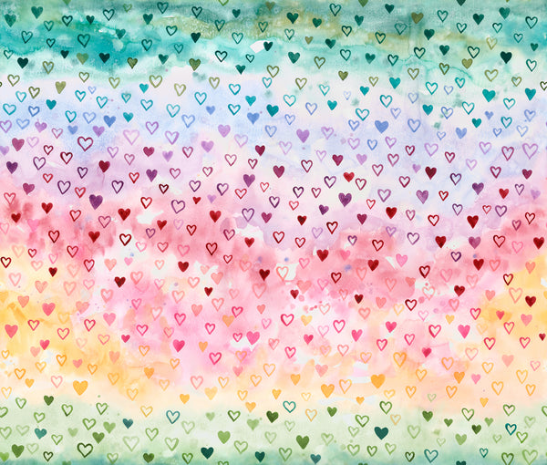 Moda Fleur The Love 39882 11QC Rainbow Ombre Hearts FLANNEL By The Yard