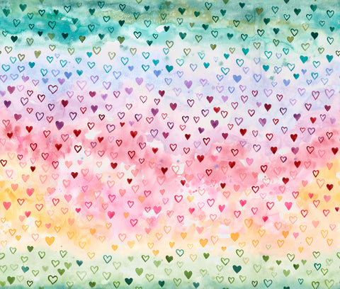 Moda Fleur The Love 39882 11 Rainbow Ombre Hearts By The Yard