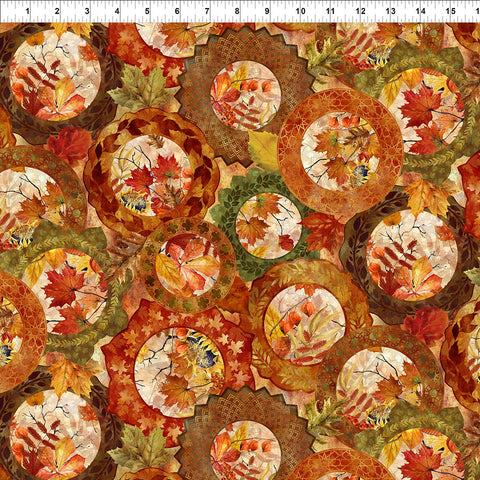 In The Beginning Autumn Celebration 3AUT 1 Circles Multi By The Yard