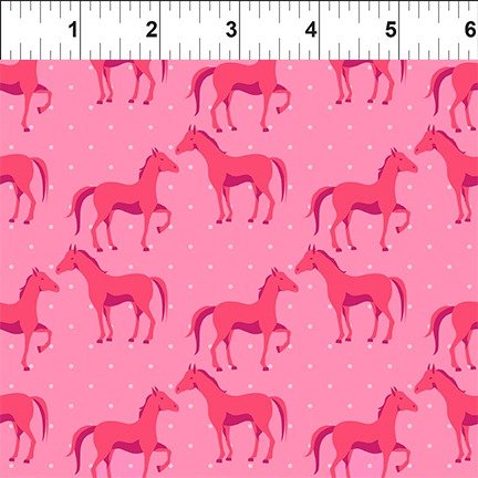 In The Beginning Go Cowgirl! 3GC 1 Pink Horses By The Yard