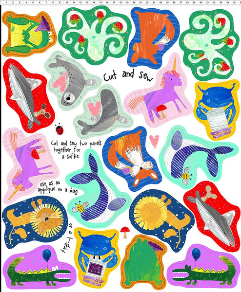 In The Beginning ABC's Of Color 3JHW 1 Multi Cutouts 36" Panel By The PANEL (Not Strictly By The Yard)