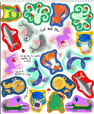 In The Beginning ABC's Of Color 3JHW 1 Multi Cutouts 36" Panel By The PANEL (Not Strictly By The Yard)