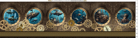 In The Beginning Steampunk Menagerie 3ST 1 Multi Border Stripe By The Yard