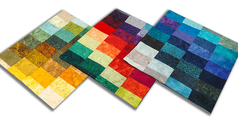 3 Fully Finished Rainbow Blocks 18 x 18" Fully Finished Pillow Cover -