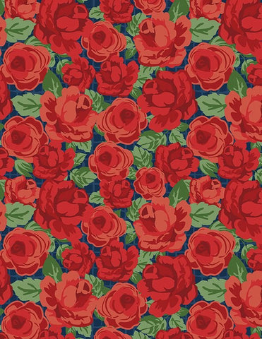 Wilmington Summertime Daydream 40046 437 Navy Packed Floral By The Yard