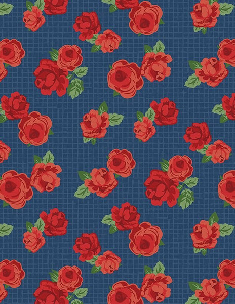 Wilmington Summertime Daydream 40047 437 Navy Florals All Over By The Yard