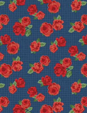 Wilmington Summertime Daydream 40047 437 Navy Florals All Over By The Yard