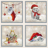 Blank Quilting Digital A Purr-fect Holiday Season 4068 48 Sand 24" PANEL By The PANEL (Not Strictly By The Yard)