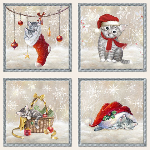 Blank Quilting Digital A Purr-fect Holiday Season 4068 48 Sand 24" PANEL By The PANEL (Not Strictly By The Yard)
