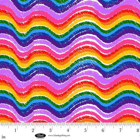 Blank Quilting Digital - Color My World 4084 66 Multi Rainbow Wave 1.67 YARDS
