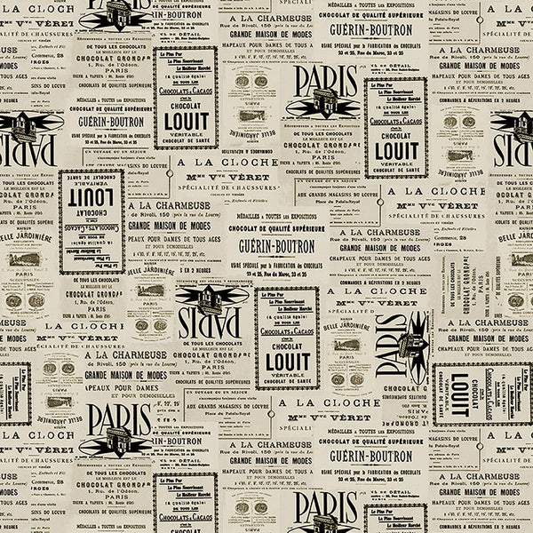 Blank Quilting Digital Paris Nights 4114 30 Parchment French Labels By The Yard