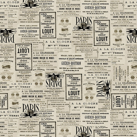 Blank Quilting Digital Paris Nights 4114 30 Parchment French Labels By The Yard