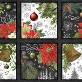 Blank Quilting Be Merry & Shine Bright 4119 95 Charcoal Christmas Blocks 24" PANEL By The PANEL (Not Strictly By The Yard)