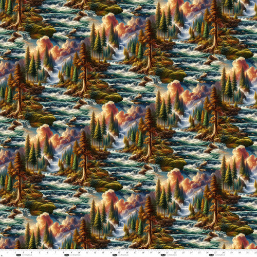 Blank Quilting Digital Wilderness Song 4172 75 Blue Waterfalls By The Yard