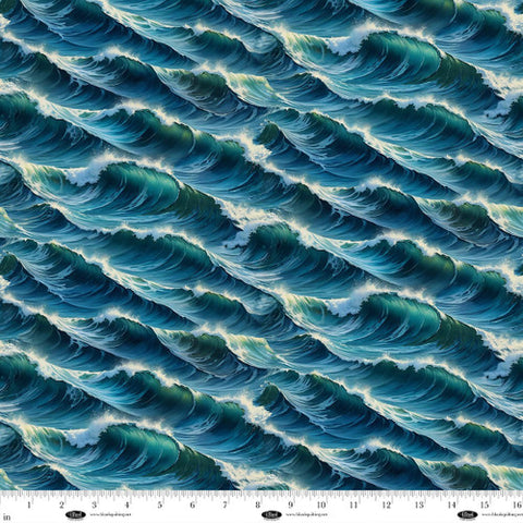 Blank Quilting Digital Wilderness Song 4174 75 Blue Water Waves By The Yard