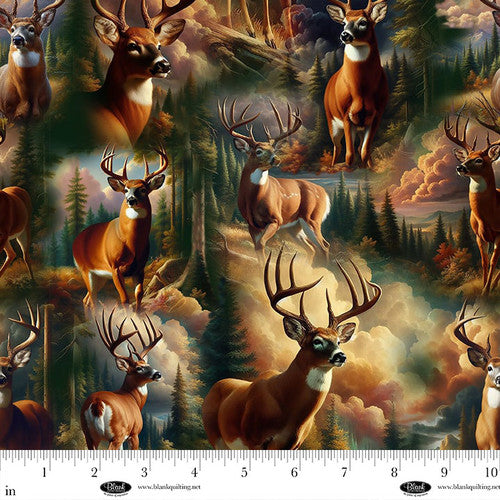 Blank Quilting Digital Wilderness Song 4178 39 Brown White Tail Bucks By The Yard