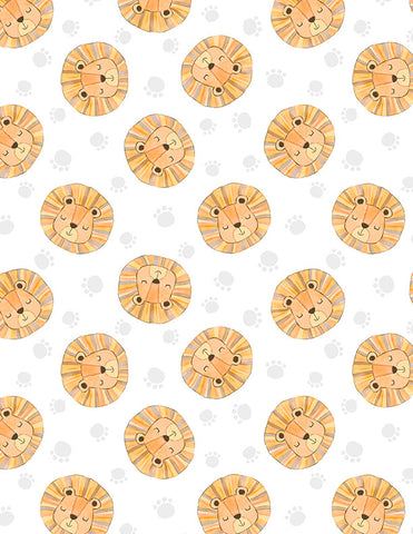 Wilmington Safari Snuggles 42032 189 White Lion Toss By The Yard