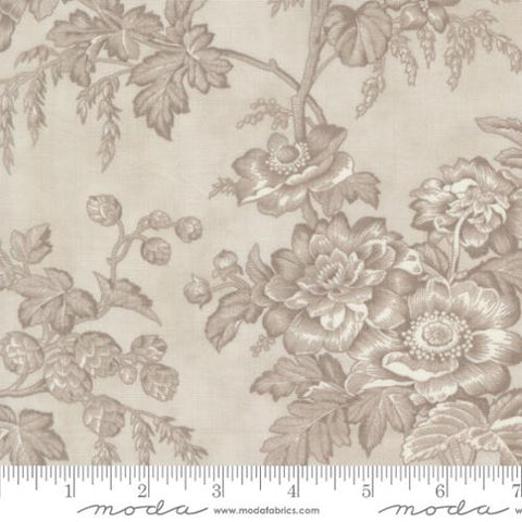 Moda - 3 Sisters Favorites Vintage Linens 44360 14 Silver Large Floral By The Yard