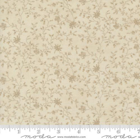 Moda - 3 Sisters Favorites Vintage Linens 44361 15 Taupe Floral Vines By The Yard